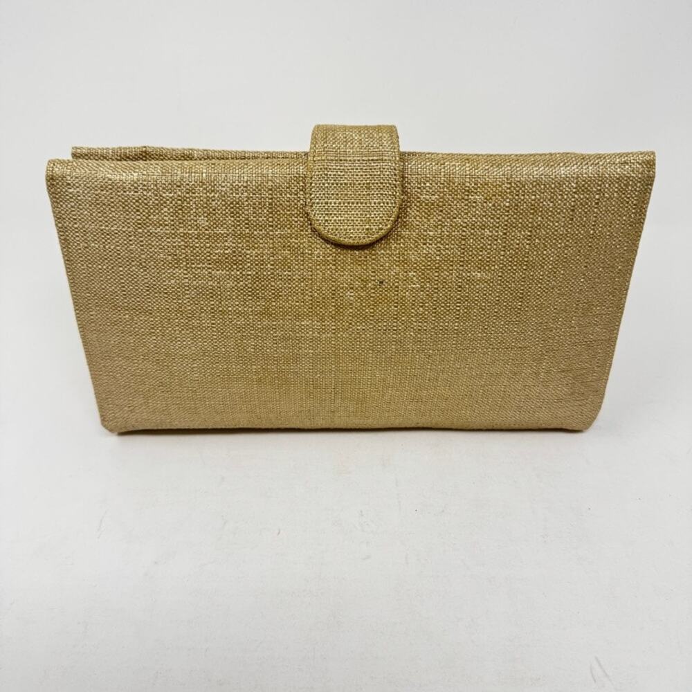 Vintage Bienen Davis Gold Woven Opera Clutch